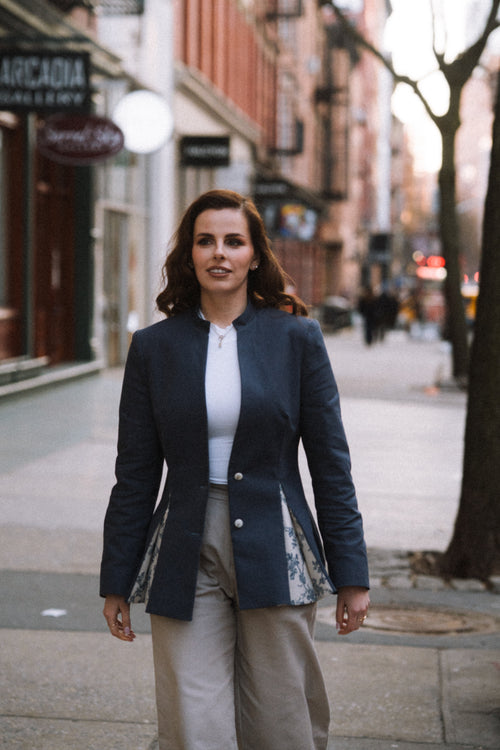 Floraison Nocturne Blazer by Baltér Warsaw – styled view
